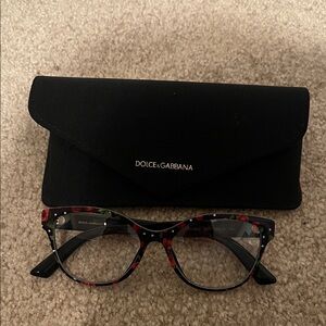 Dolce & Gabbana Women's Glasses in Black and Red Floral